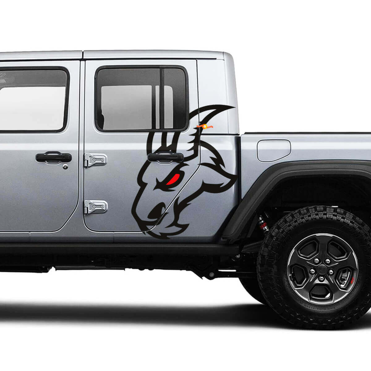 Goat-Logo-Aufkleber für Seitentür Vinylaufkleber Decals Grafik-Kit für Jeep Gladiator