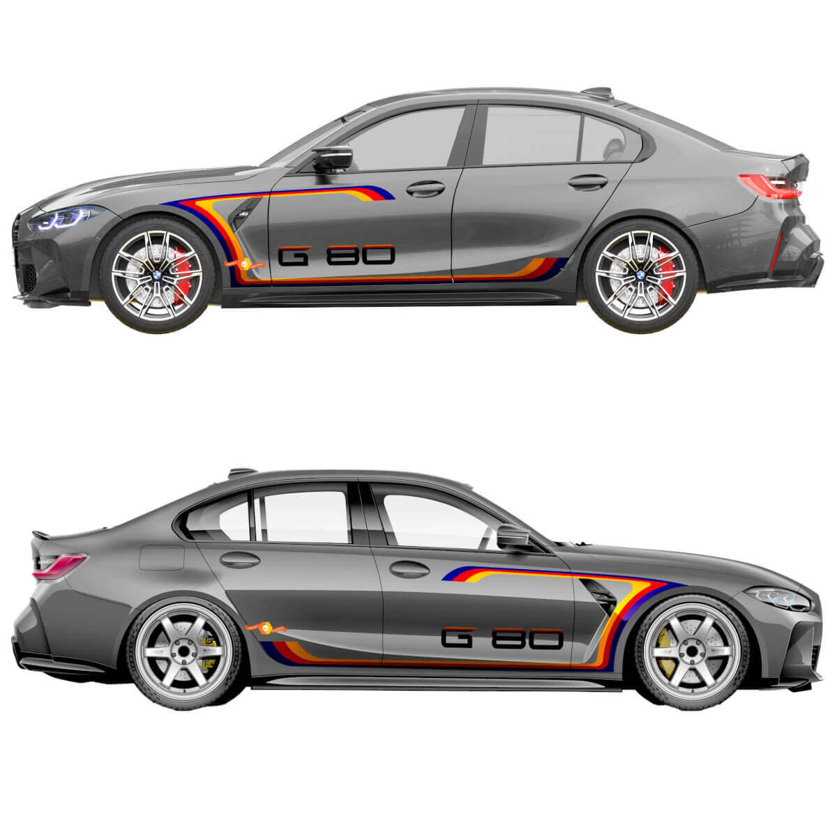 M Performance Seiten-Türstreifen Kotflügel Vinyl-Aufkleber 2 für BMW M3 G80