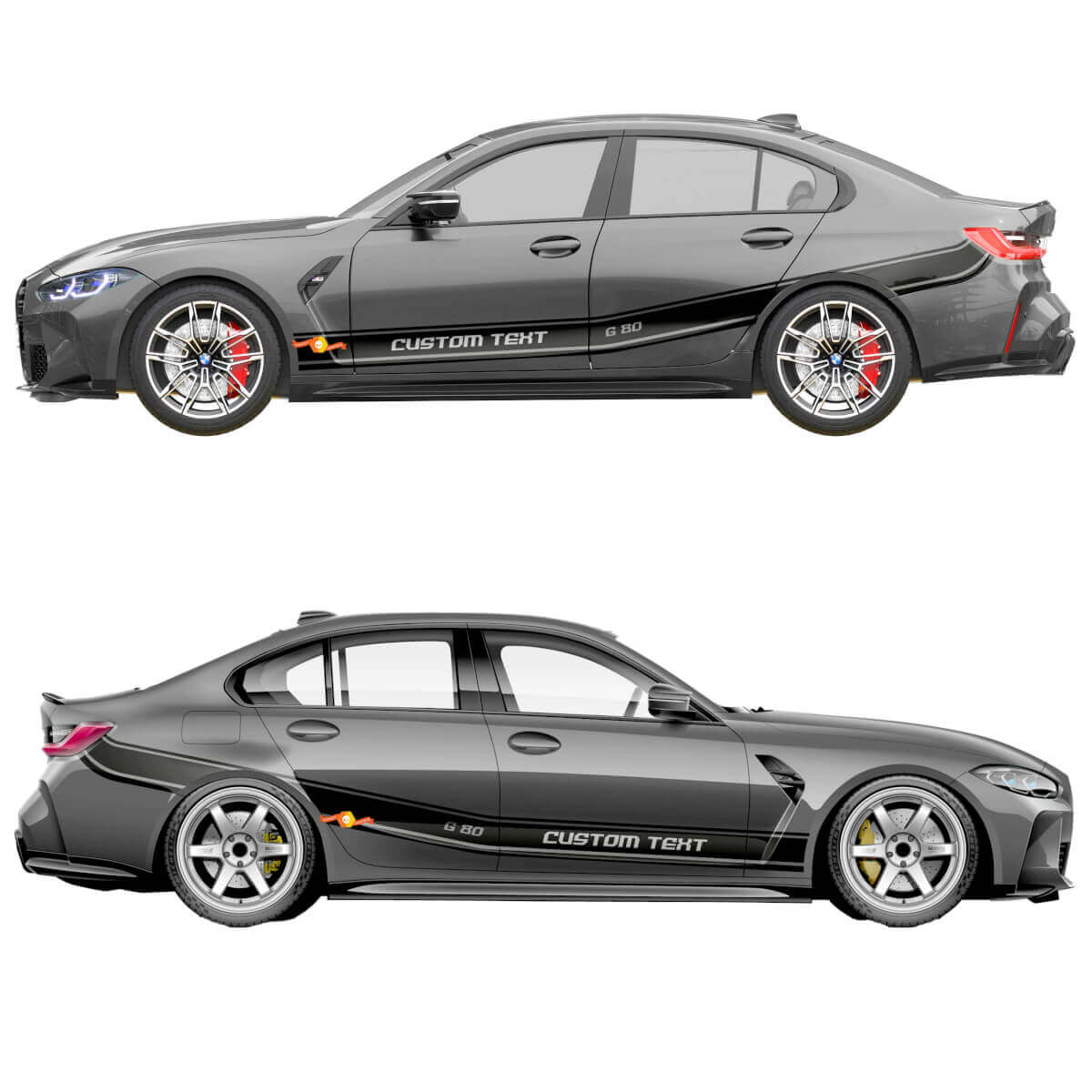 M Performance Schriftzug Streifen Seiten Türen Kotflügel Vinylaufkleber für BMW M3 G80
