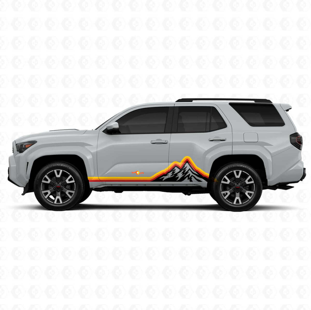 Mountains Vintage-Stil Streifen Grafik Schweller Tür Seiten Vinyl Aufkleber Decal Für Toyota 4Runner 6. Generation