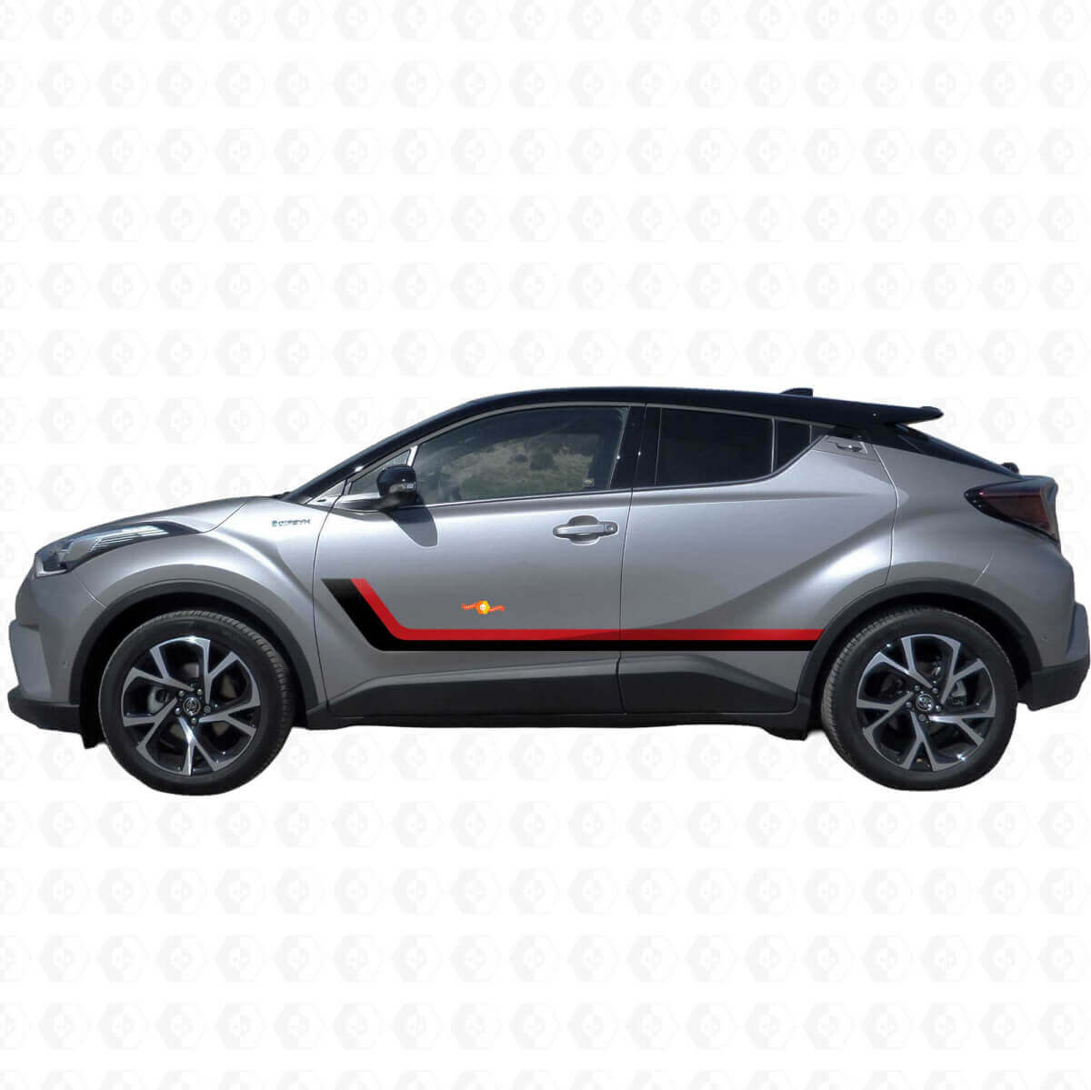 Twin-Stripes-Tür-Seiten-Vinylaufkleber für Toyota C-HR 2014