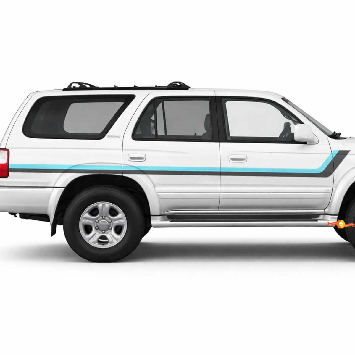 Heritage-Stil Twin Stripes Seiten-Vinylaufkleber Decal für Toyota 4Runner 1995-2002