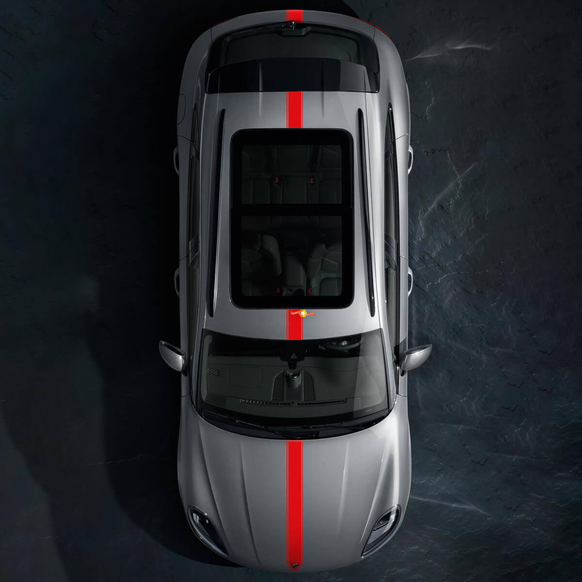 Dünner Racing-Streifen Motorhaube Dach Kofferraum Vinyl-Aufkleber Satz für Porsche Macan