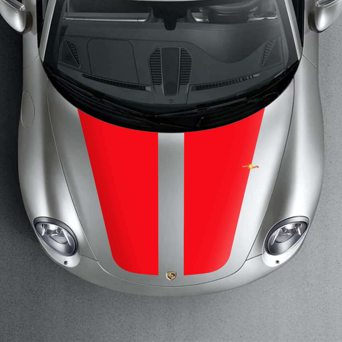 Breite Doppelte Rennstreifen Motorhauben-Vinyl-Aufkleber-Kit Für Porsche 911 996 997 Carrera