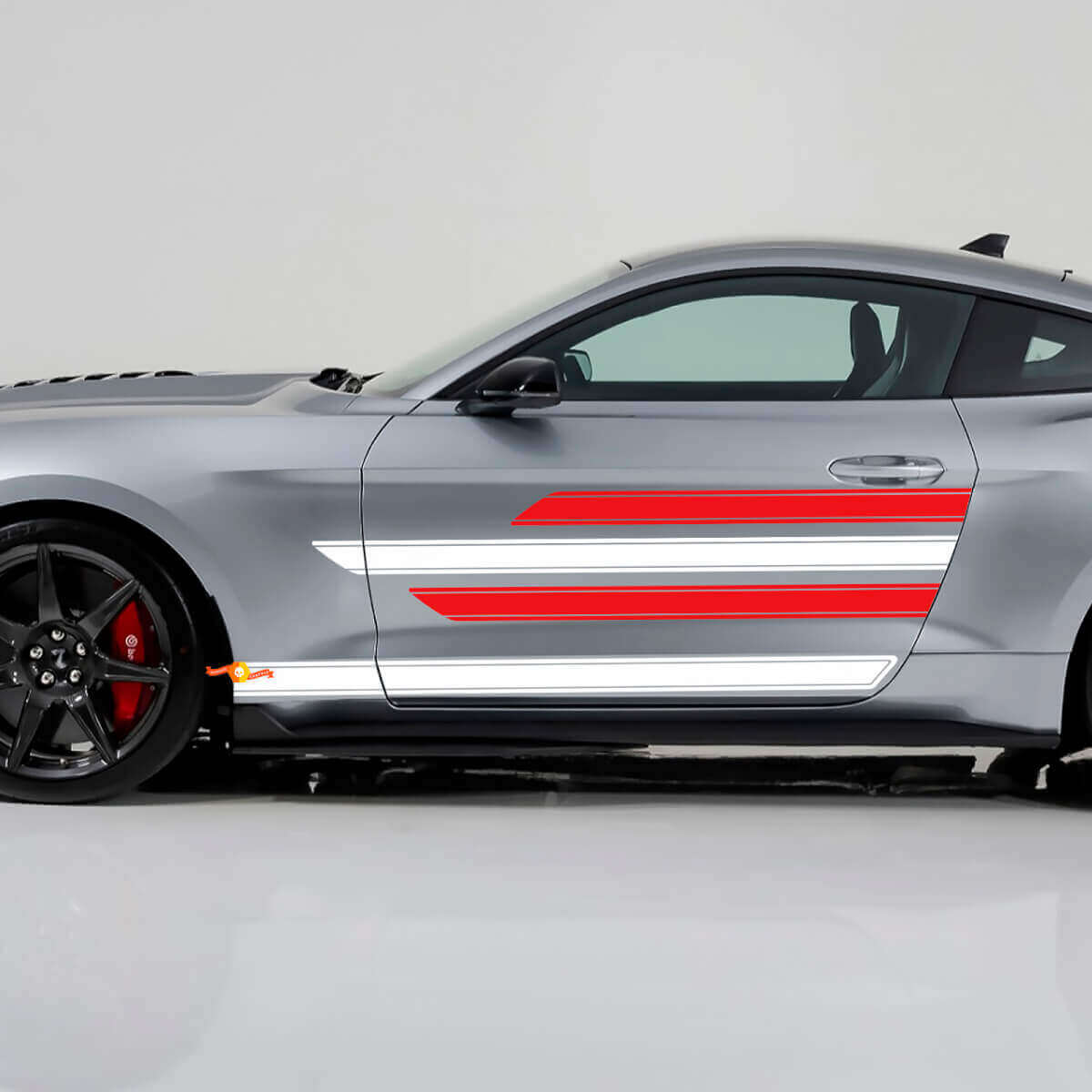 Glatt Scharfe Streifen Schwelle Türen Vinyl Aufkleber Set für Musclecar Shelby Super Snake