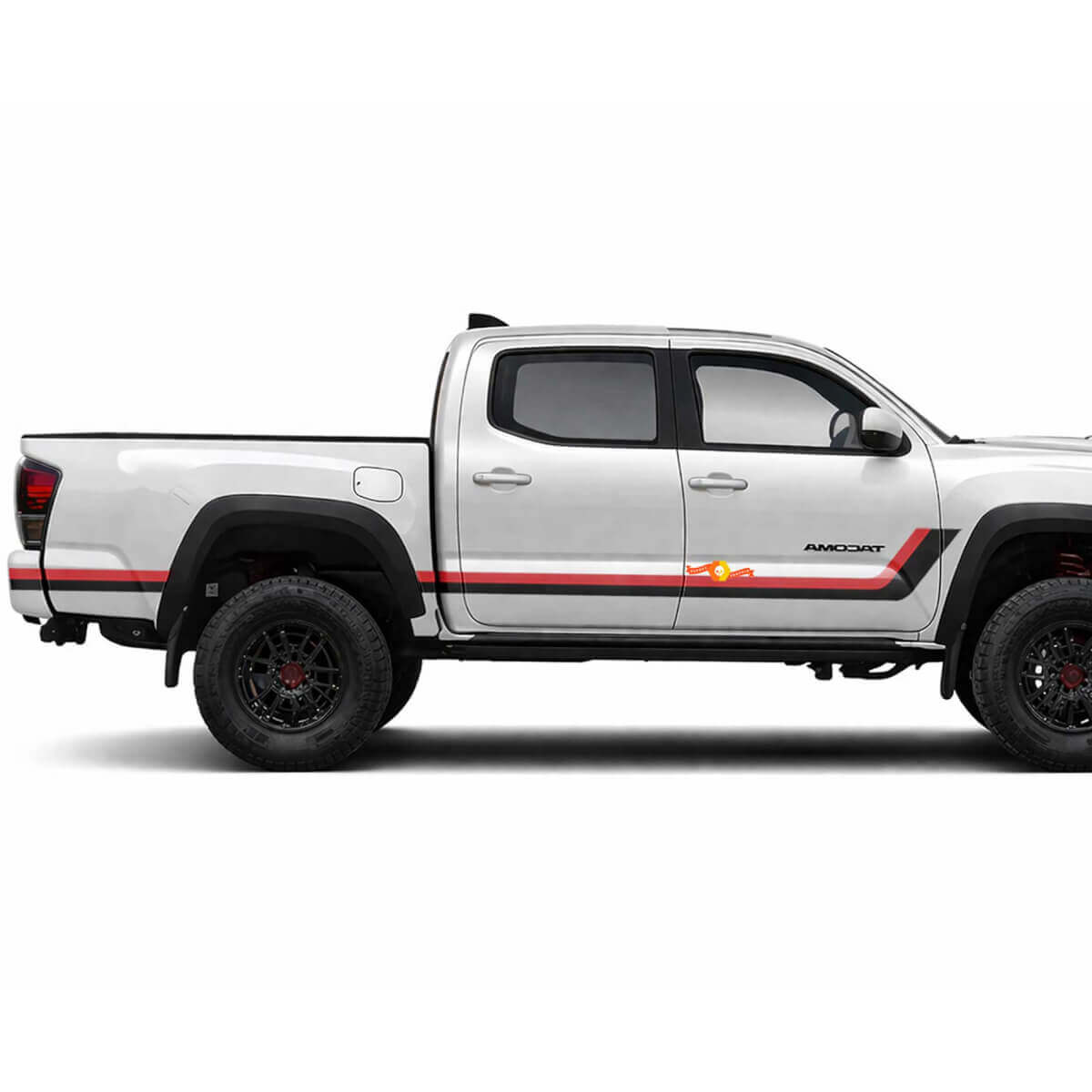 Heritage-Stil Zwillingsstreifen Seiten-Vinylaufkleber Decal für Tacoma 2015-2023