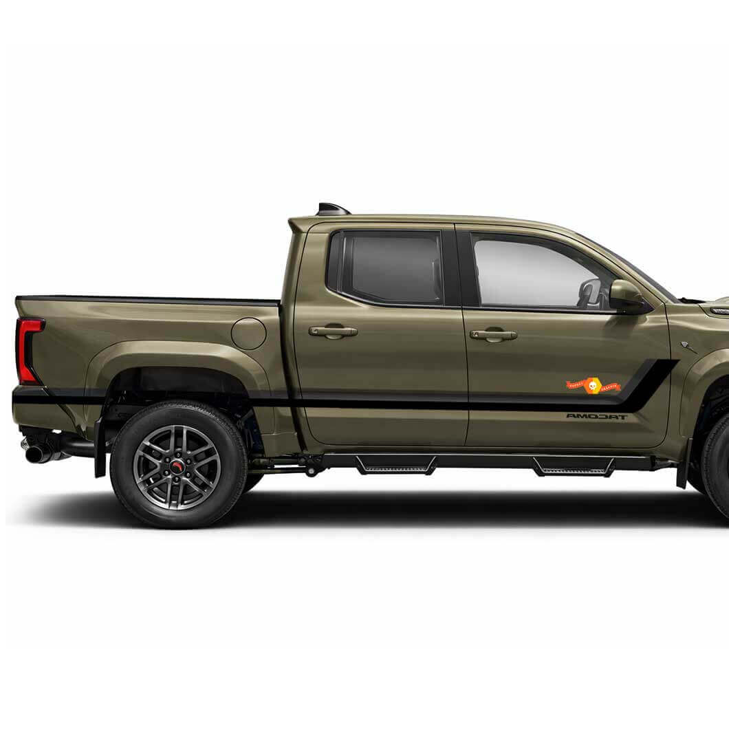 Heritage-Stil Doppelstreifen Seiten-Vinylaufkleber Decal für Tacoma 2023+