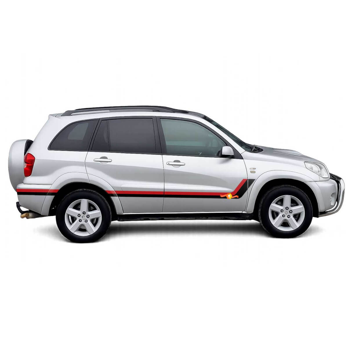 Twin-Stripes Türseiten-Vinylaufkleber Dekor für Toyota RAV4 2000-2005