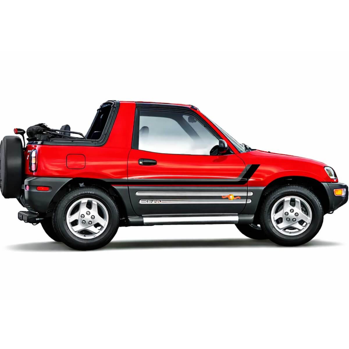 Twin Stripes Türseitige Vinylaufkleber Decal für Toyota RAV4 1994-2000