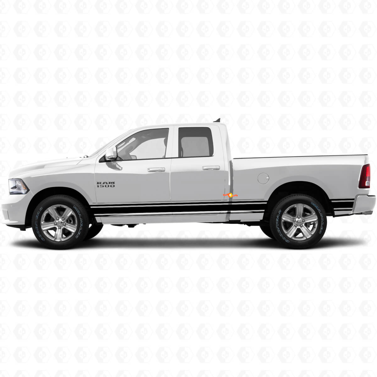 Gerade Streifen Seitenschweller Vinylaufkleber Dekor für Dodge Ram 1500 2011-2018