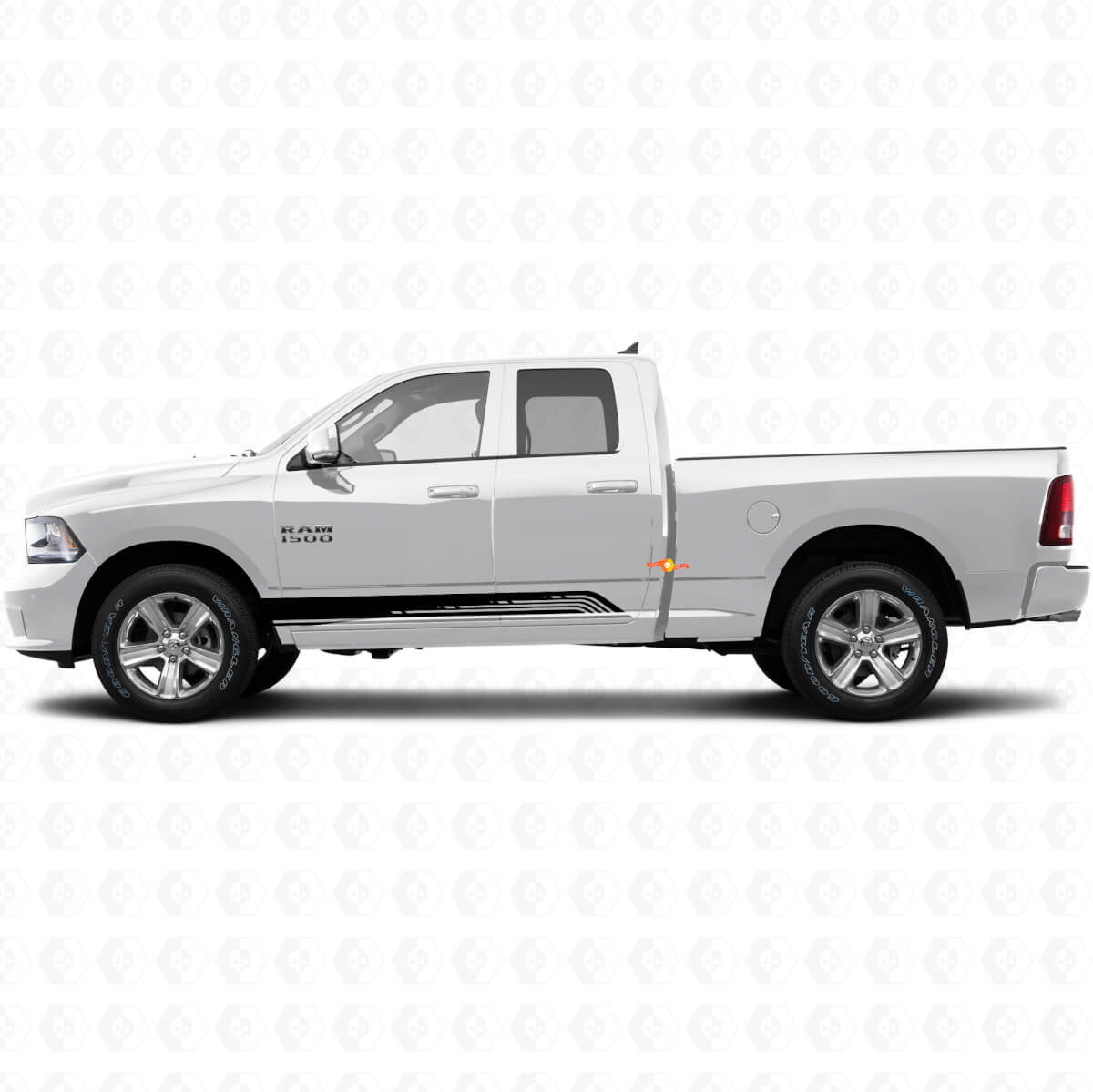Gebogene Streifen Seitenschweller Tür Vinyl Aufkleber Decal Grafik für Dodge Ram 1500 2011-2018
