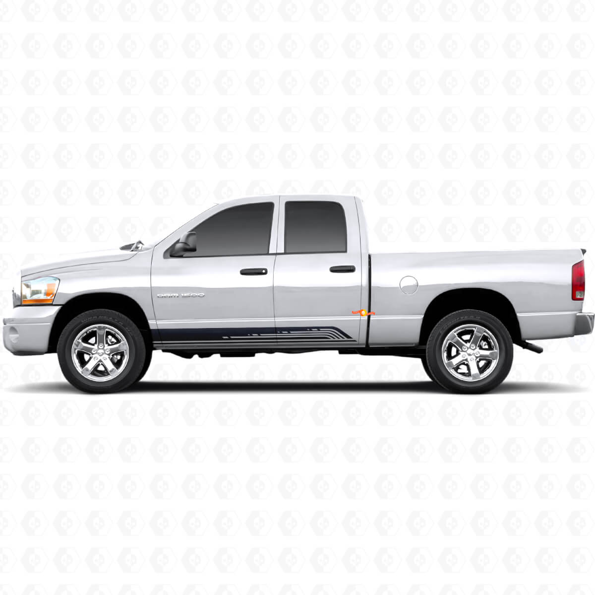 Gebogene Streifen Schweller Tür Vinylaufkleber Decal Grafik für Dodge Ram 1500 2002-2008