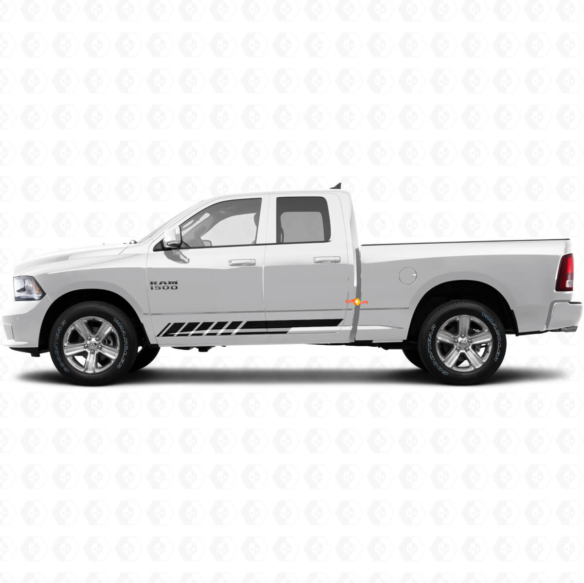 Karierte Streifen Schweller Tür Seiten Vinylaufkleber Decal Grafik für Dodge Ram 1500 2011-2018
