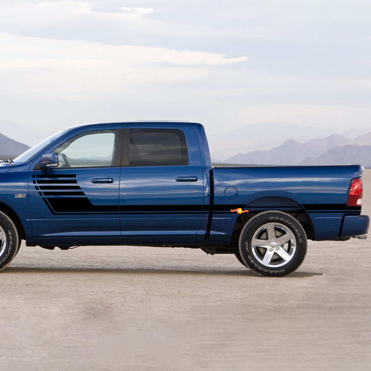 Karierte Streifen Türseitiger Vinyl-Aufkleber Dekor für Dodge Ram 1500 2009-2018