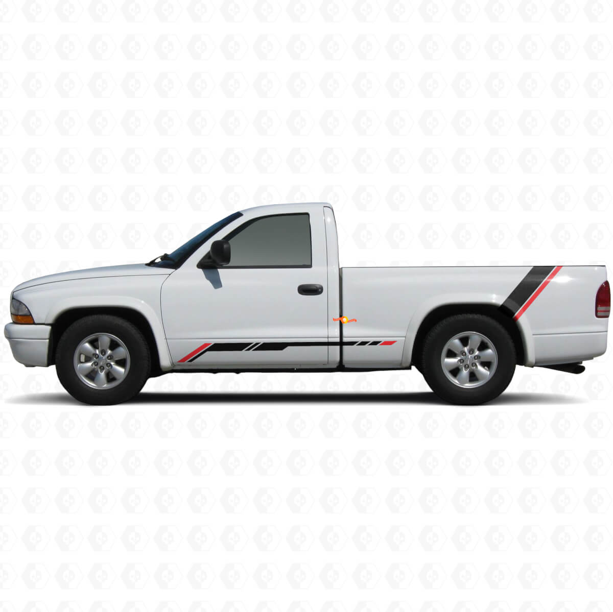 Schachbrett-Streifen Seitenschweller Heckseiten Vinylaufkleber für Dodge Dakota 1997-2004