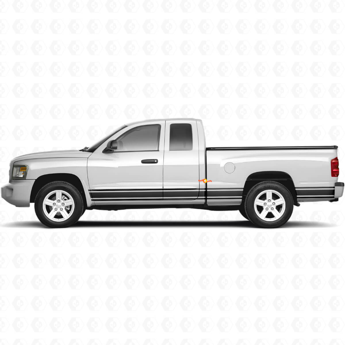 Straight Lines Rocker Panel Seiten-Vinylaufkleber für Dodge Dakota 2005-2011