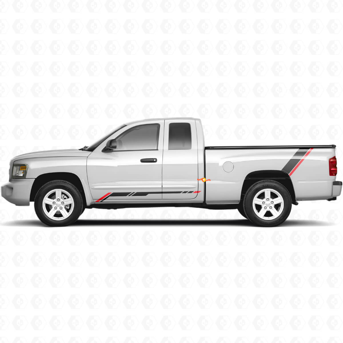 Karierte Streifen Schweller Seitenteil Vinyl Aufkleber Decal für Dodge Dakota 2005-2011
