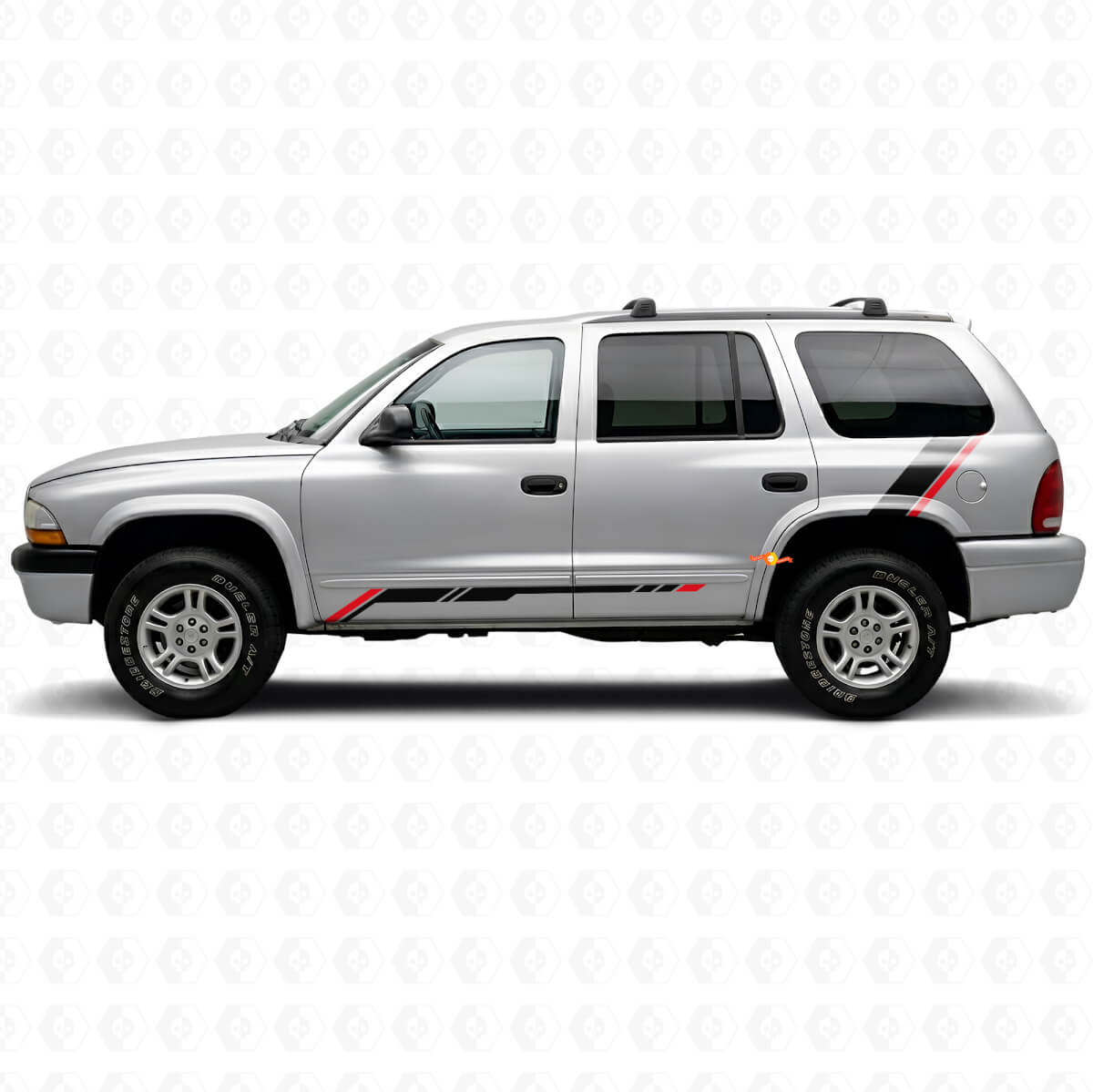 Kariertes Streifen Schweller Seitenteil Vinylaufkleber Decal für Dodge Durango 1998-2003