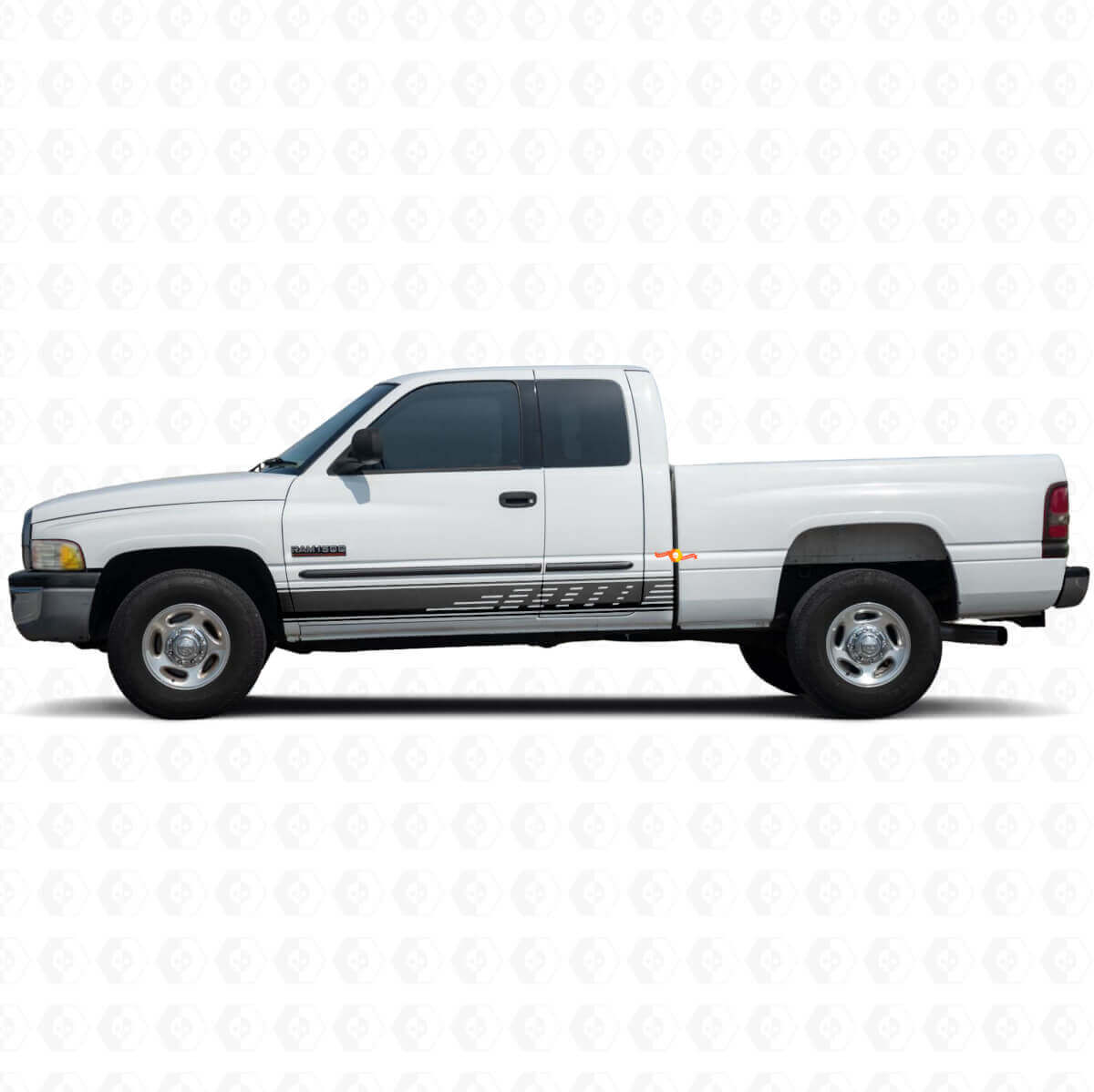 Perforierte Streifen Schweller Vinyl Aufkleber Dekor für Dodge Ram 1500 1994-2001