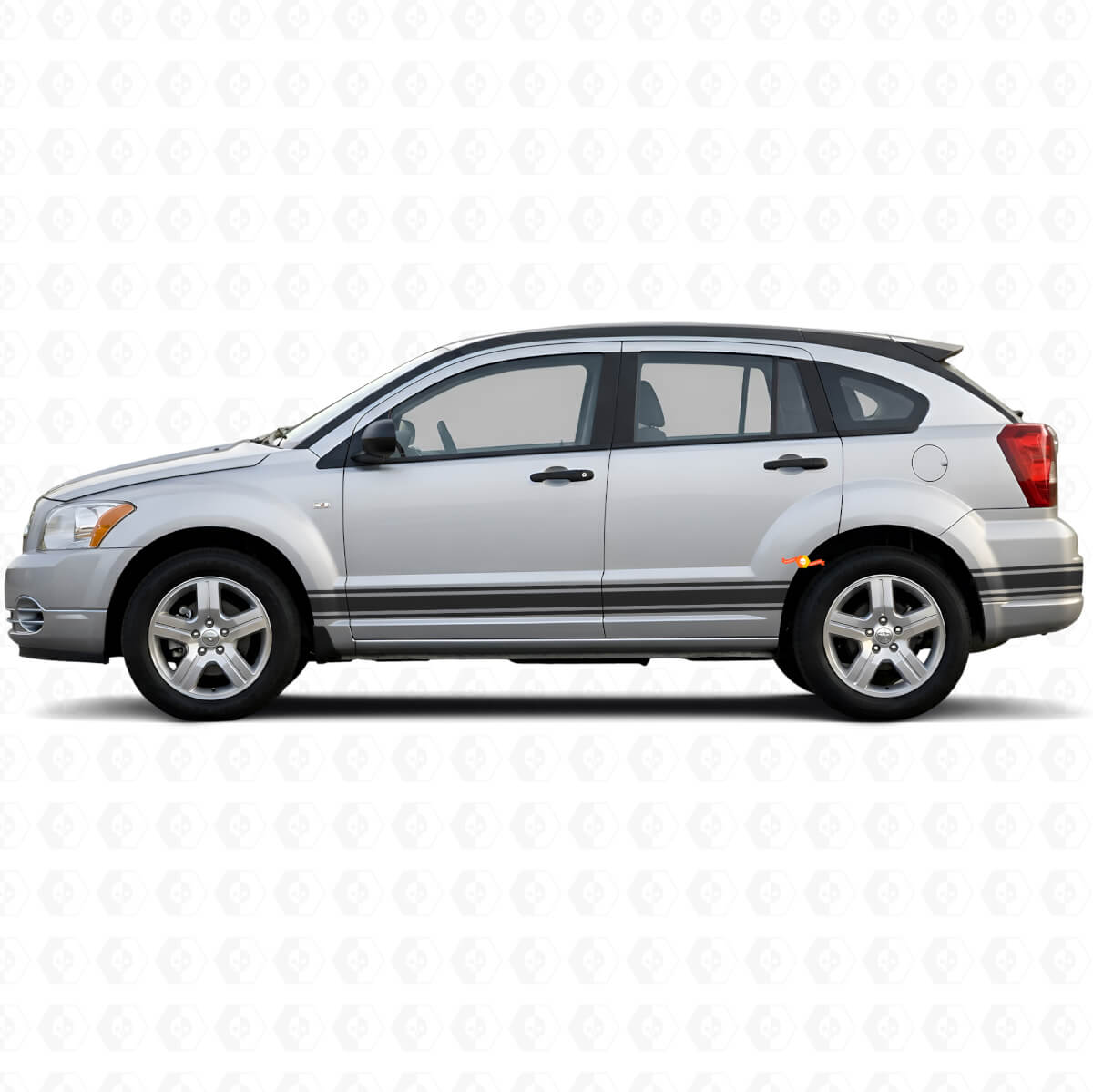 Straight Lines Rocker Panel Seiten-Vinylaufkleber für Dodge Caliber 2007-2012