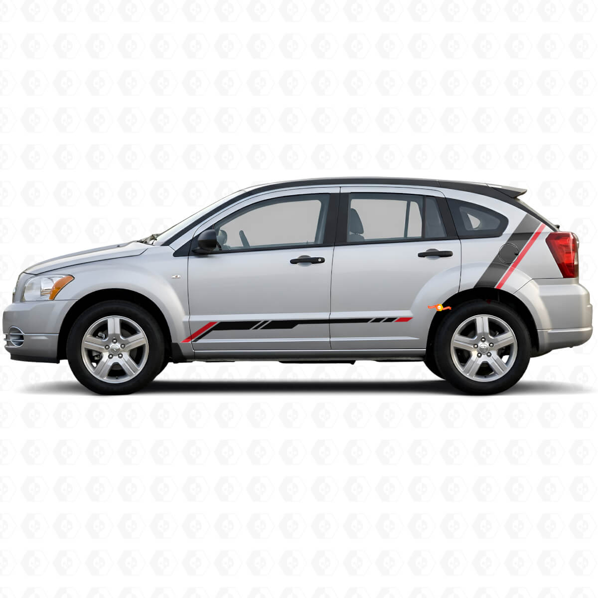 Twin Stripes Schweller Seitenheck Vinylaufkleber Decal für Dodge Caliber 2007-2012