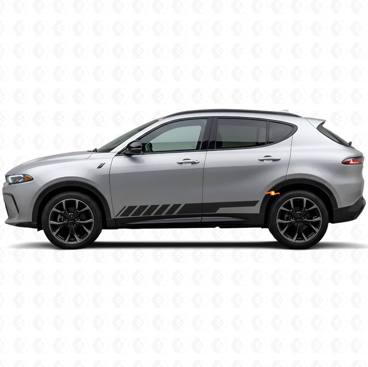 Karierte Streifen Schweller Tür Vinyl-Aufkleber Decal für Dodge Hornet 2023+