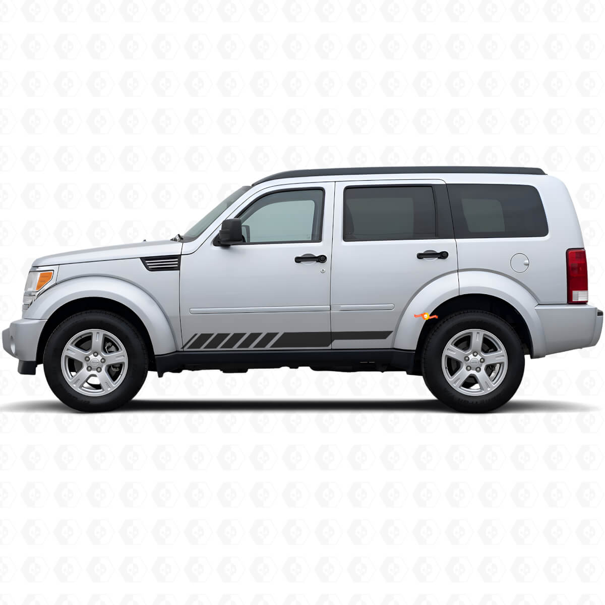 Schachbrett- Streifen Schweller Tür Vinyl Aufkleber Decal für Dodge Nitro 2007-2011