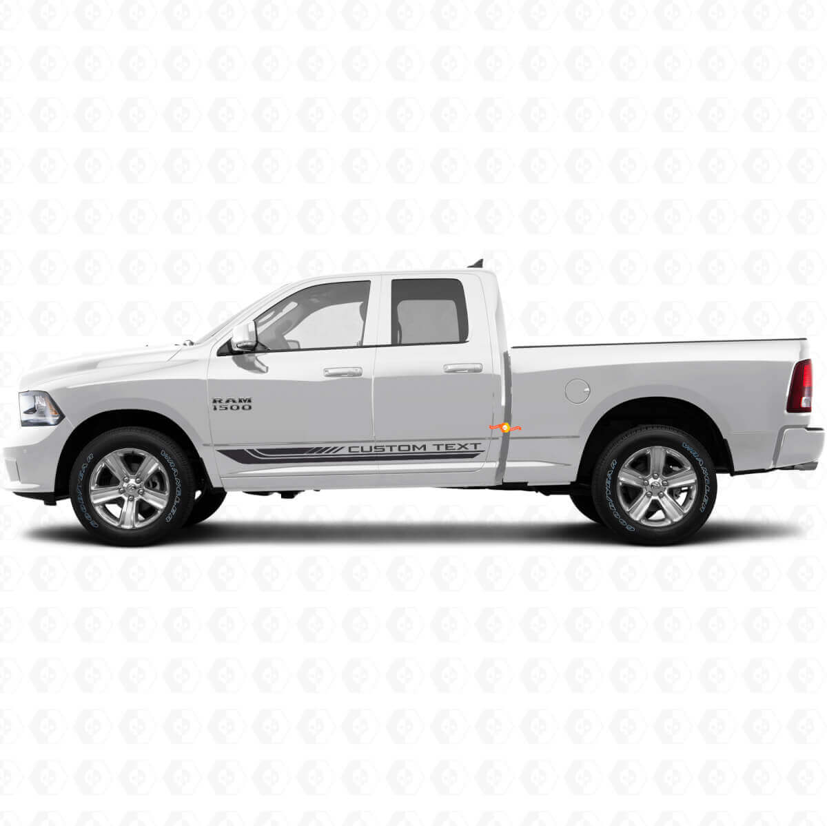 Karierte gebogene Streifen Seitenleisten-Vinylaufkleber für Dodge Ram 1500 2011-2018