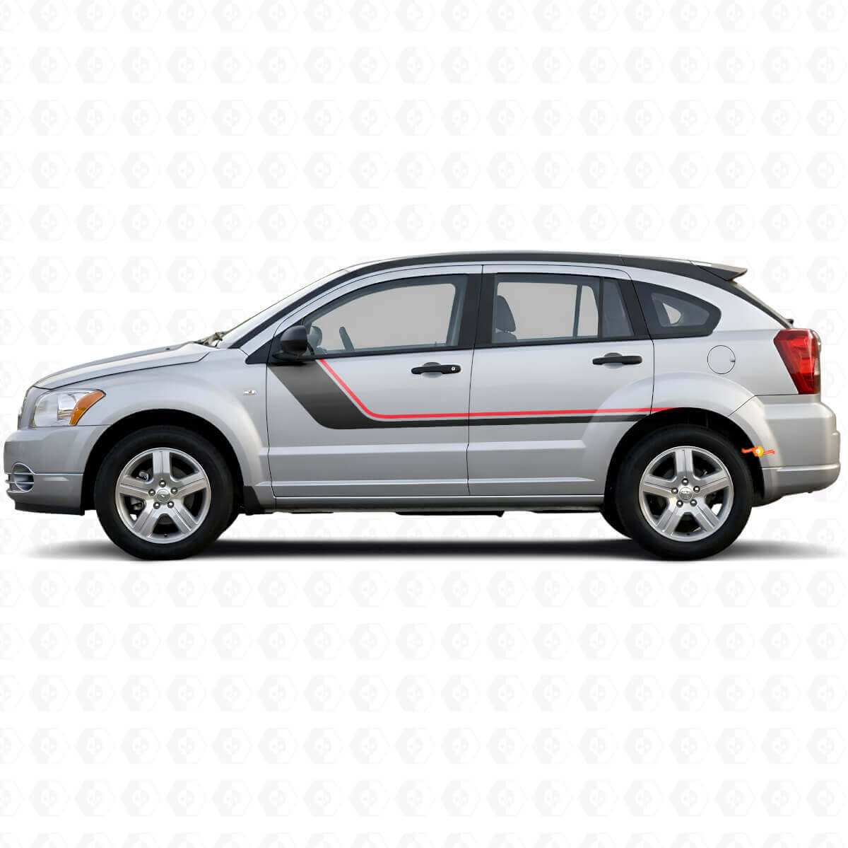 Twin Stripes Türseiten Vinylaufkleber für Dodge Caliber 2007-2012