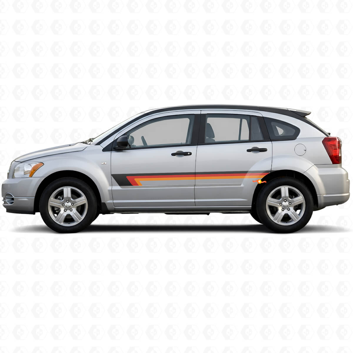 Dreifach-Streifen Türseiten-Vinylaufkleber für Dodge Caliber 2007-2012