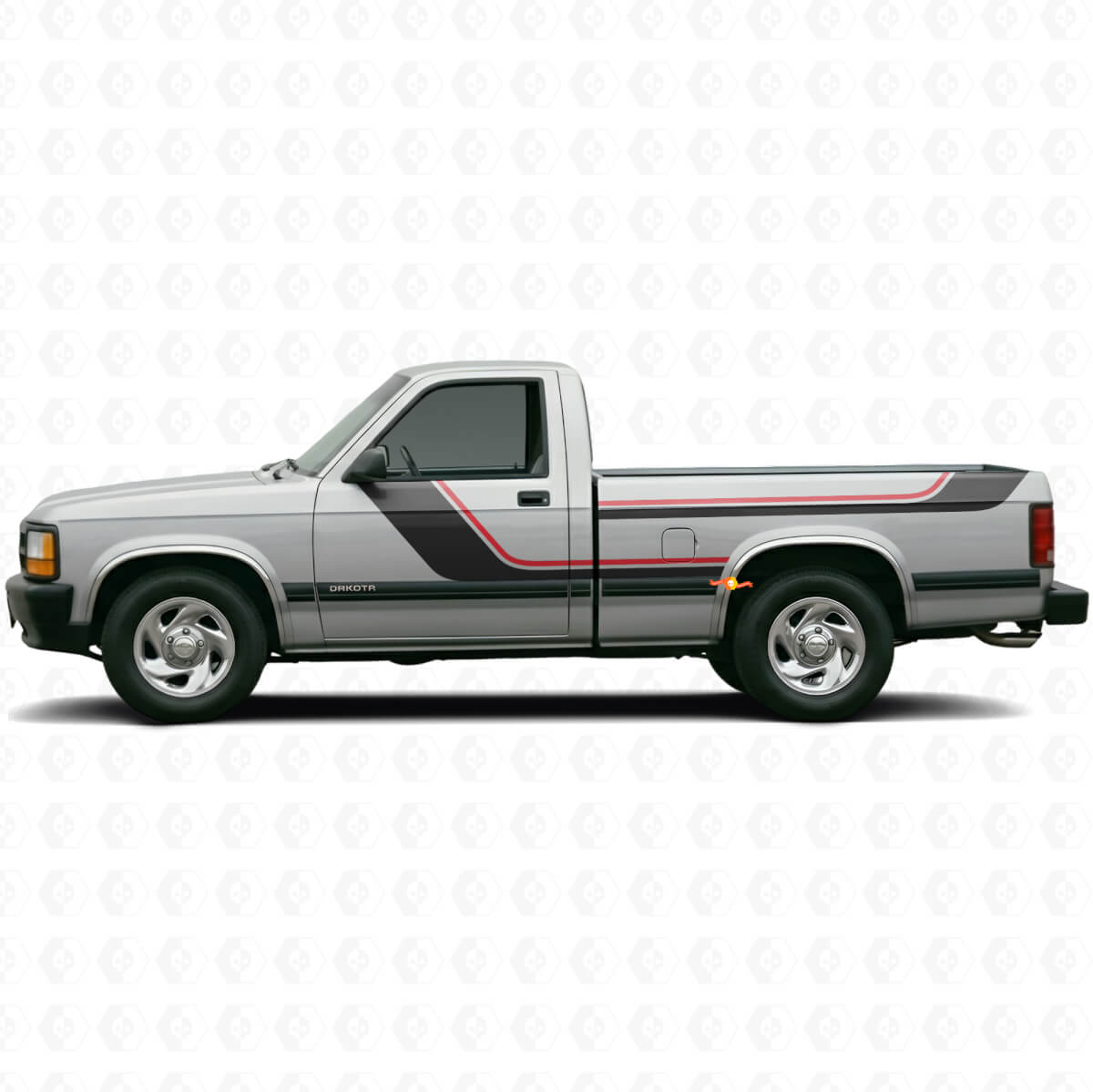 Twin Stripes Seiten-Vinylaufkleberset für Dodge Dakota 1987-1996