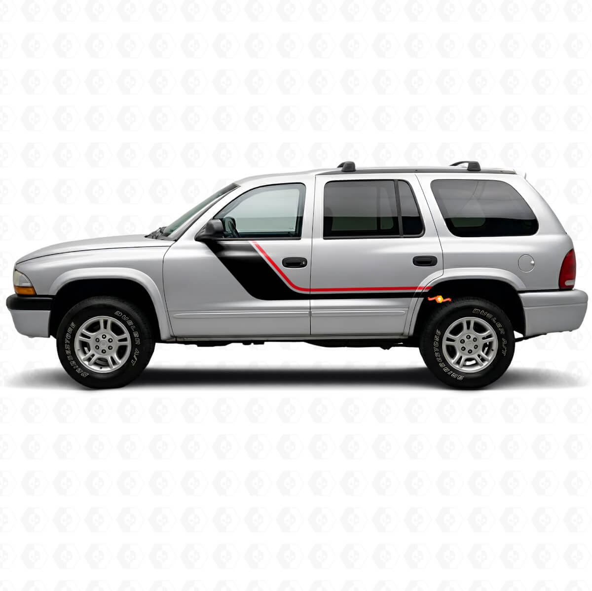 Zwillingsstreifen Türseiten-Vinylaufkleber für Dodge Durango 1998-2003