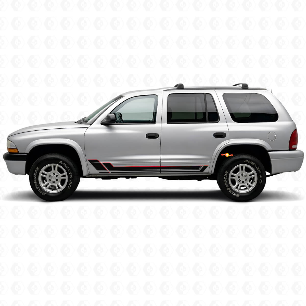 Twin-Stripes Schweller Vinyl-Aufkleber-Kit für Dodge Durango 1998-2003