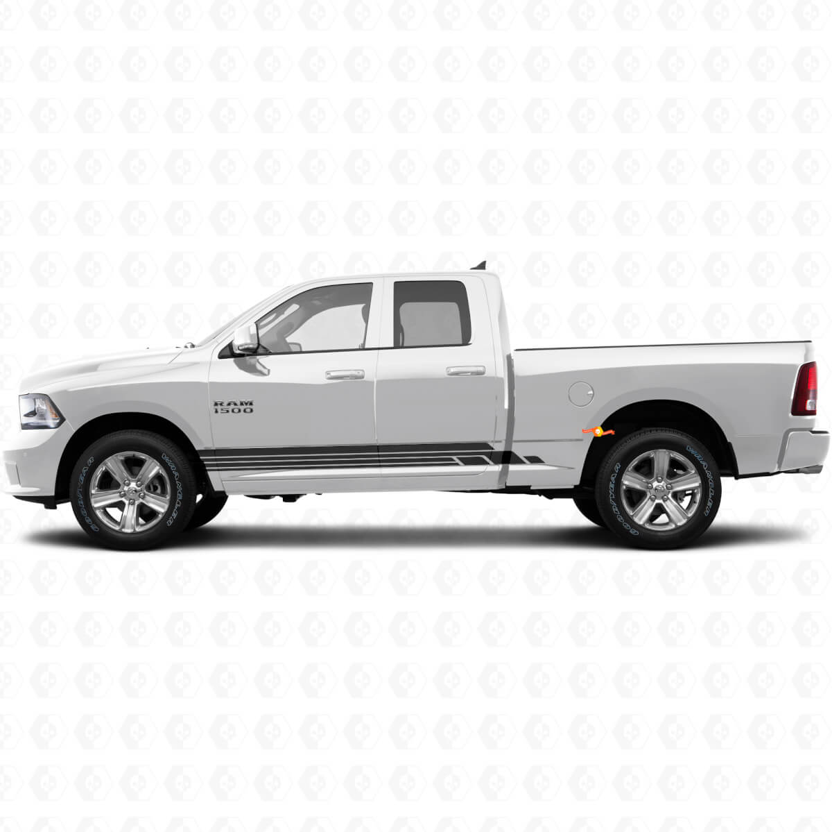 Gebogene Streifen Schweller Tür Vinyl-Aufkleber für Dodge Ram 1500 2011-2018