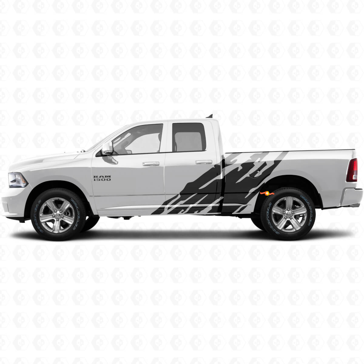 Schlamm-Spritz-Grafik Seitenaufkleber für Dodge Ram 1500 2011-2018