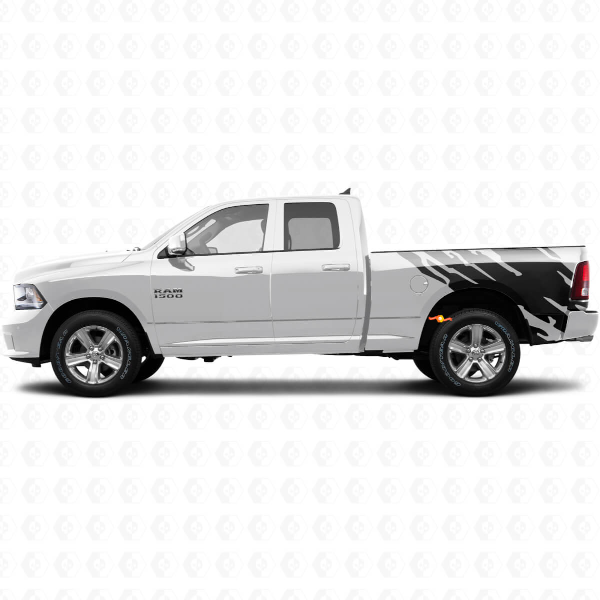 Schlamm-Spritz-Grafik Heckseitiger Vinyl-Aufkleber für Dodge Ram 1500 2011-2018