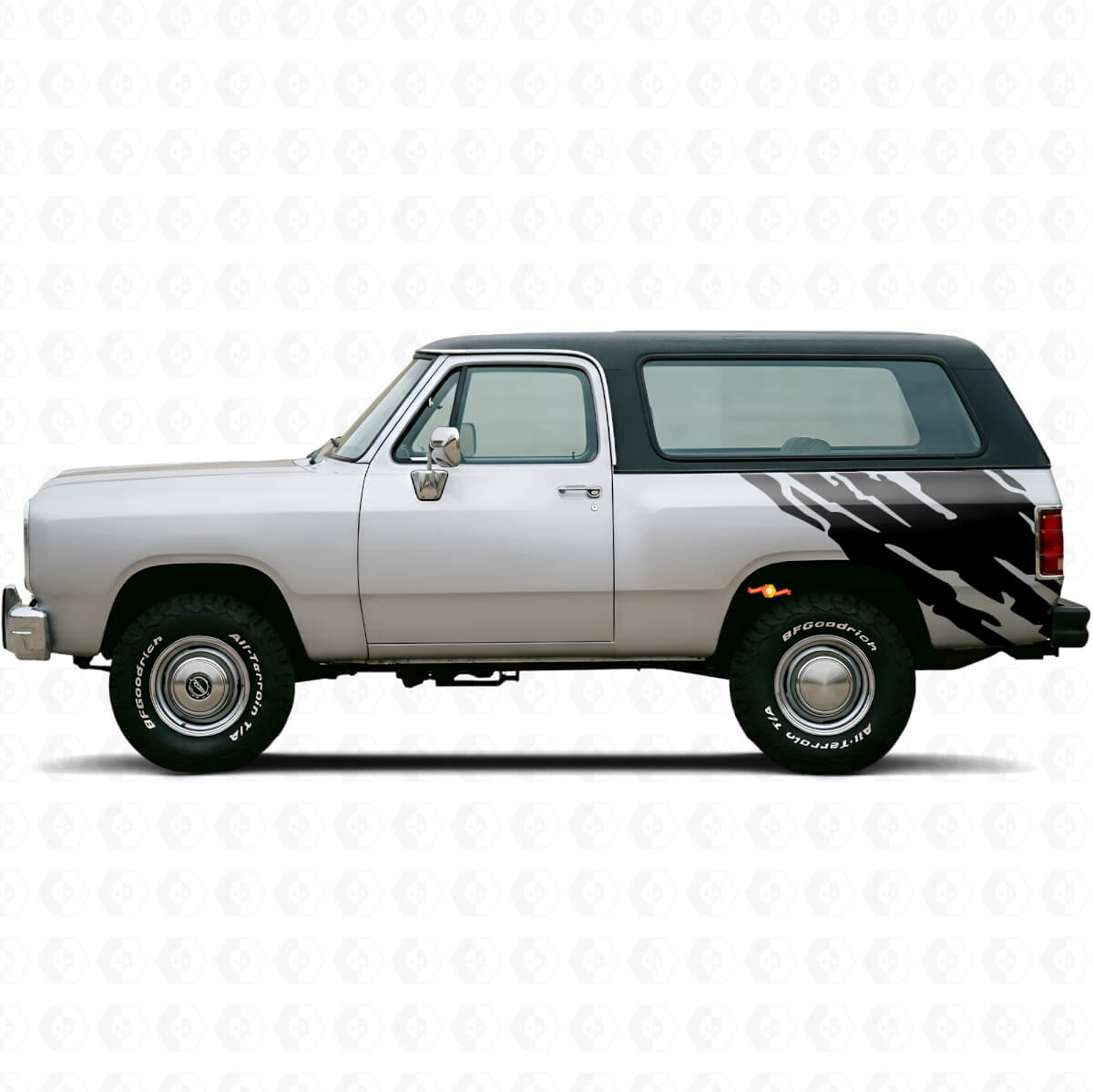 Schlamm-Spritz Grafik Heckseiten Vinylaufkleber für Dodge Ramcharger 1974-1993