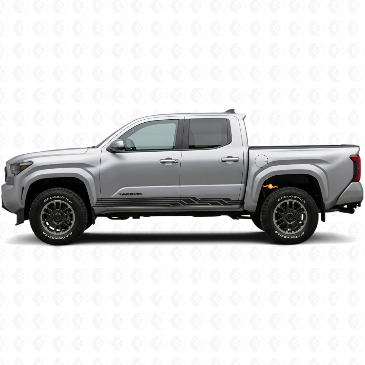Verschlungene geschwungene Streifen Rocker Panel Vinylaufkleber für Toyota Tacoma 2023+