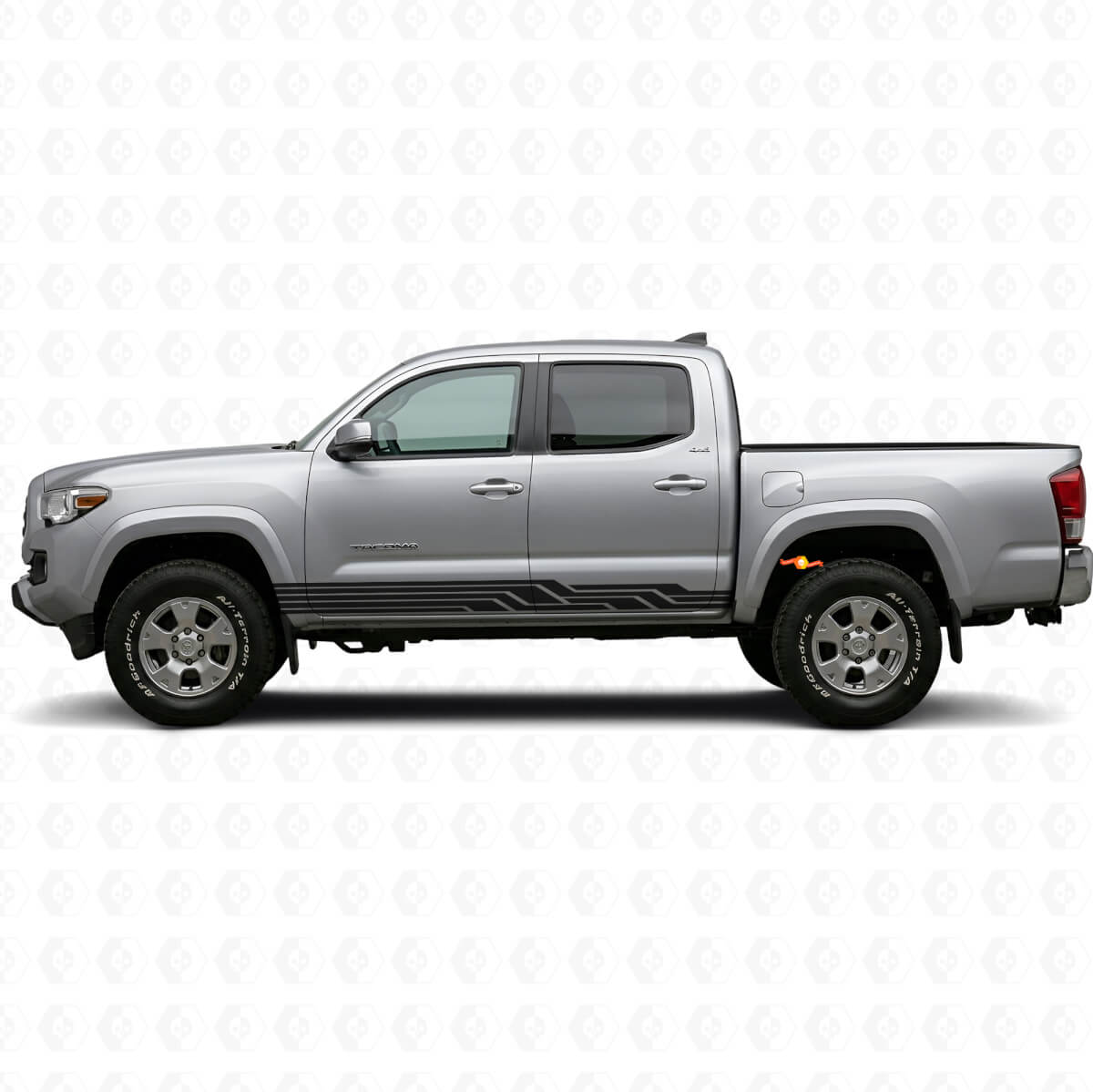Verschlungene gebogene Streifen Rocker Panel Vinyl-Aufkleber für Toyota Tacoma 2015-2023
