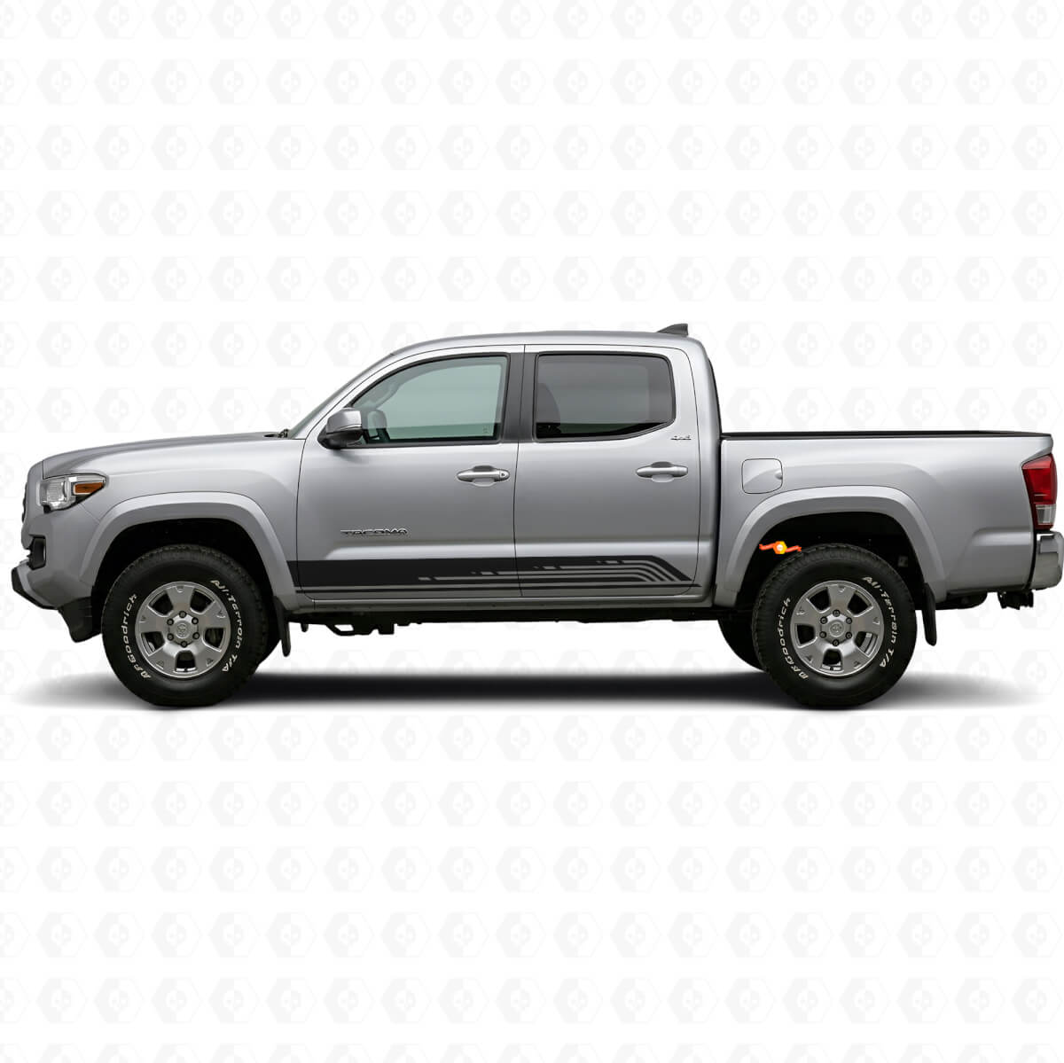 Vinyl-Aufkleber mit geschwungenen Linien für Türseitenschutzleisten Toyota Tacoma 2015-2023