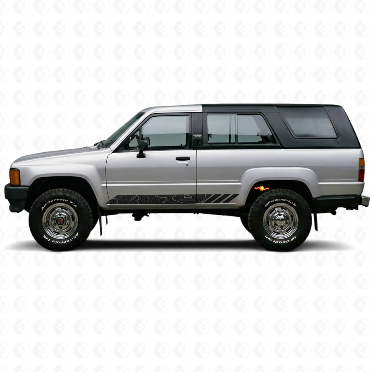 Topografische Stilstreifen Türen Vinylaufkleber für Toyota 4Runner 1984-1989