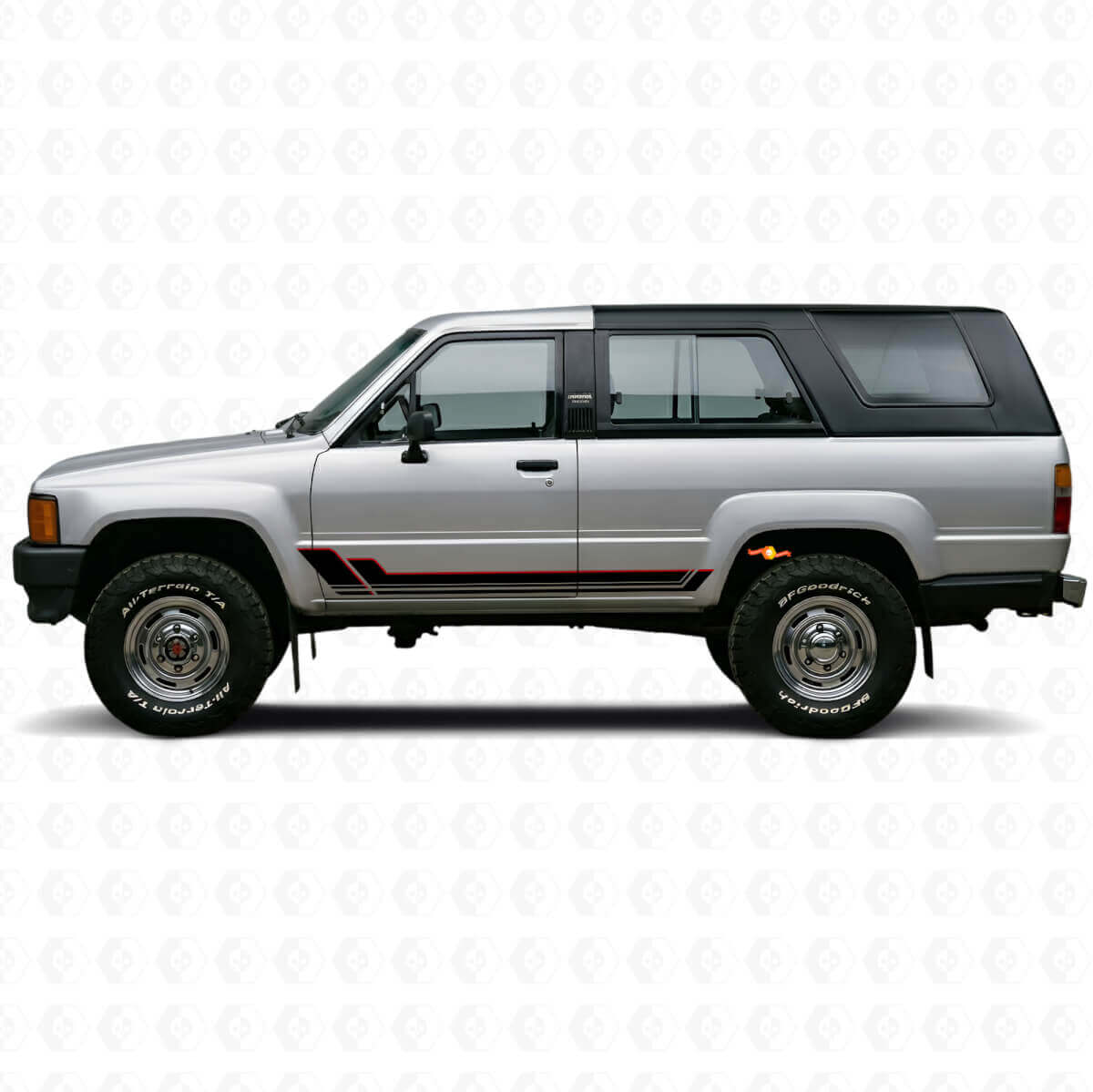 Twin Stripes Schweller Vinyl-Aufkleber Set für Toyota 4Runner 1984-1989