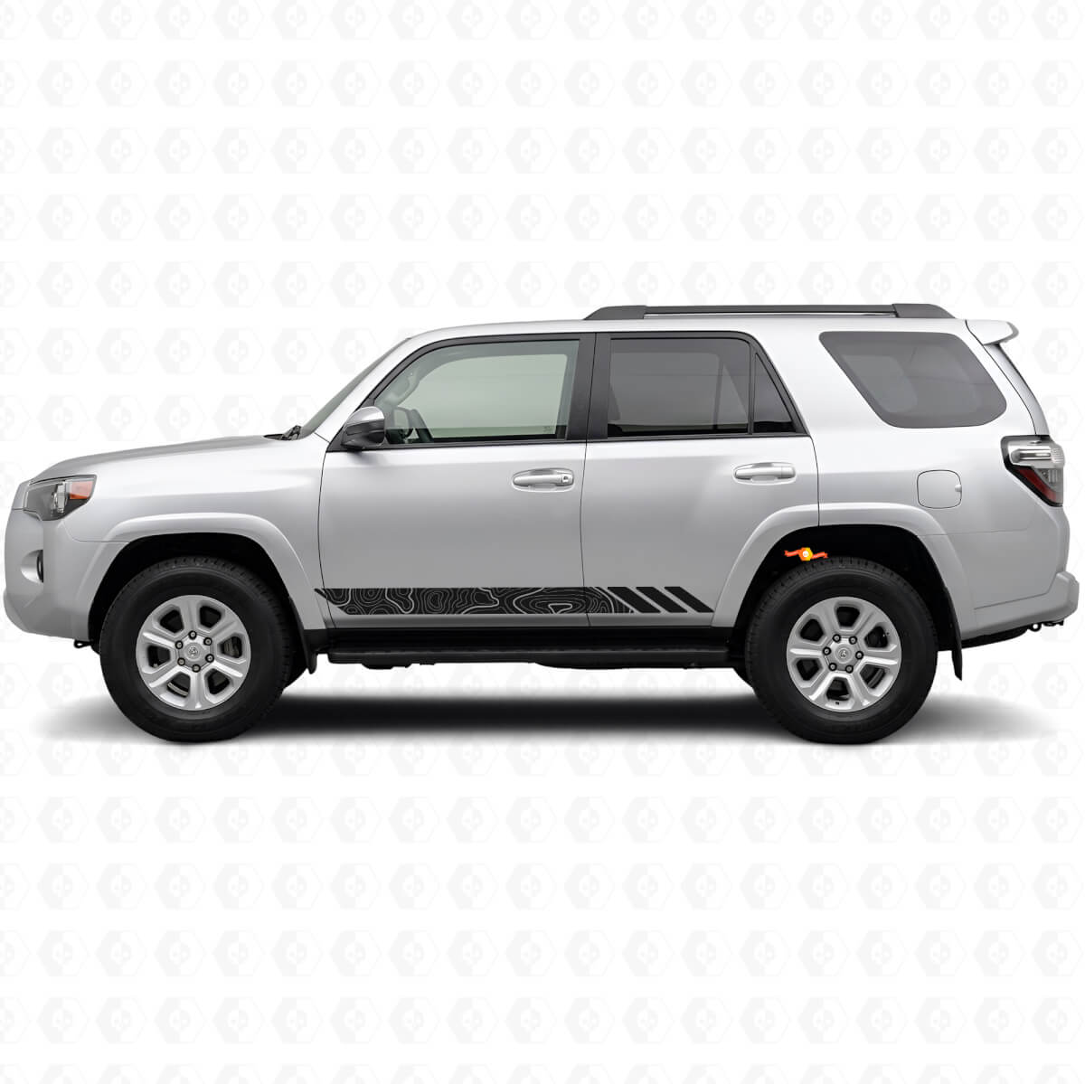Topographische Stilstreifen Türen Vinylaufkleber für Toyota 4Runner 2009-2024