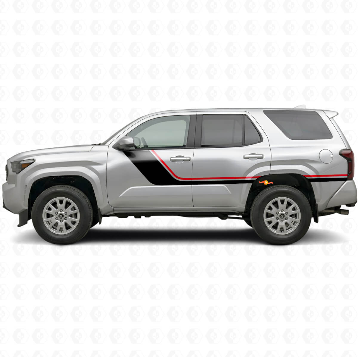 Twin-Stripes-Seitenvinyl-Aufkleberset für Toyota 4Runner 2024+
