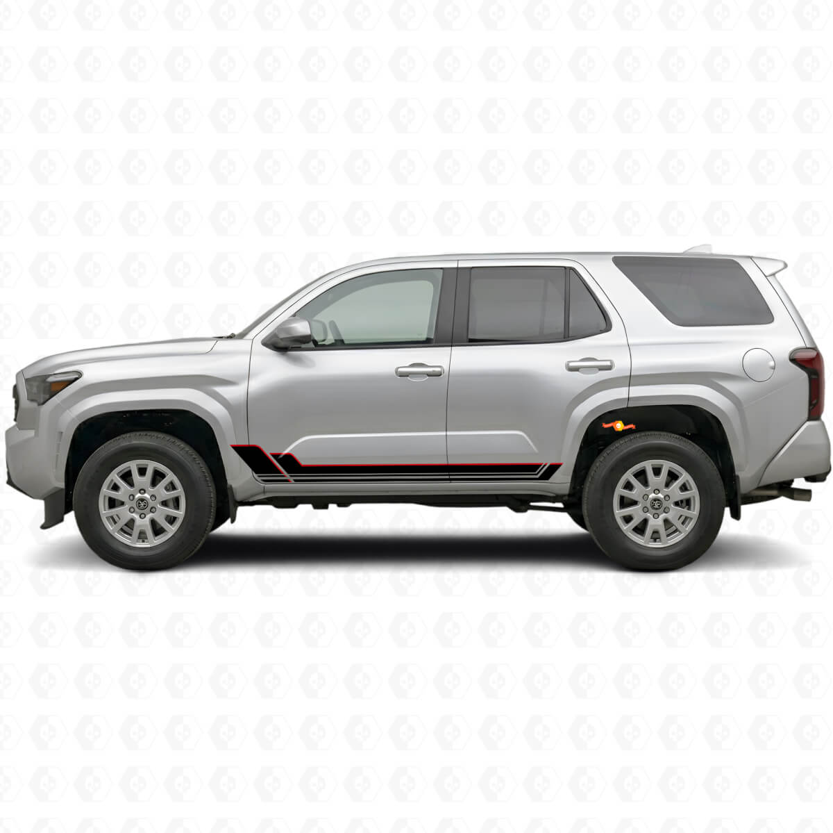 Twin Stripes Schweller-Vinylaufkleberset für Toyota 4Runner 2024+