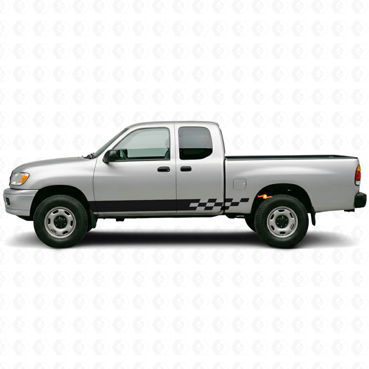 Schachbrett-Streifen Einstiegsleisten Vinyl-Aufkleber für Toyota Tundra 1999-2006