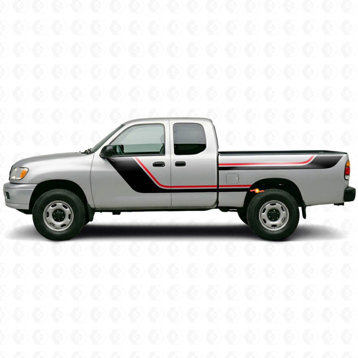 Twin Stripes Tür- und hinterer Seiten-Vinyl-Decal-Kit für Toyota Tundra 1999-2006