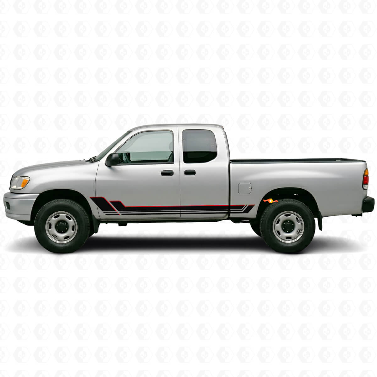 Twin-Stripes-Schweller-Vinyl-Aufkleber-Kit für Toyota Tundra 1999-2006