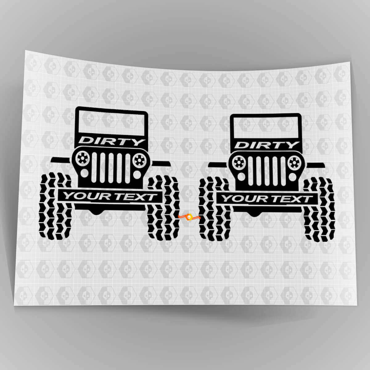 Individuelles Vinyl-Aufkleber-Set im schmutzigen Reifenprofil-Stil für Jeep Wrangler