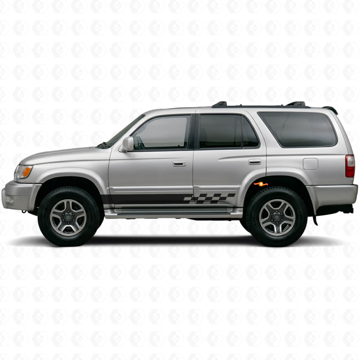 Schachbrett-Streifen Seitenschweller Vinylaufkleber für Toyota 4Runner 1995-2002